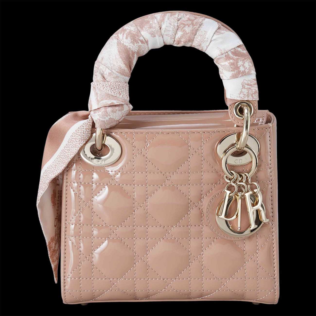 CHRISTIAN DIOR(USED)크리스찬디올 레이디디올 페이던트 미니백&트윌리